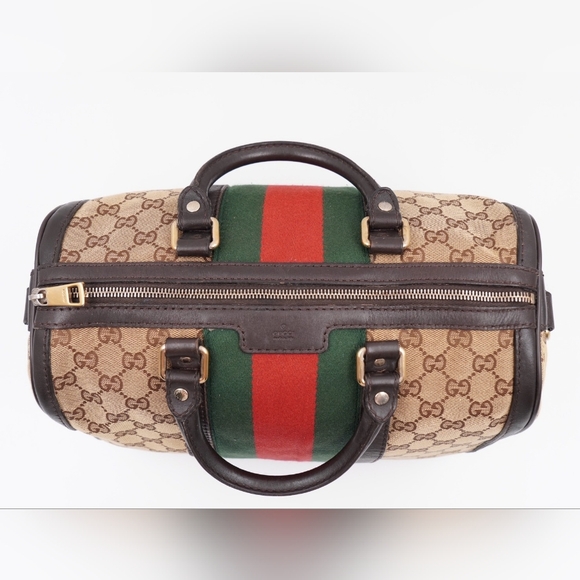 ❌️❌️SOLD❌️❌️CC69 💖 GUCCI GG Monogram Vintage Web Boston - Picture 3 of 15